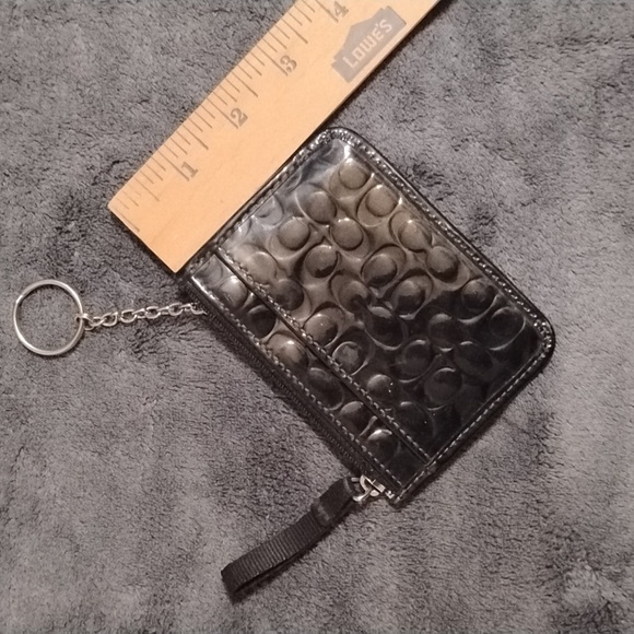 Coach Black Patent Leather Keychain Pouch - Picture 6 of 6